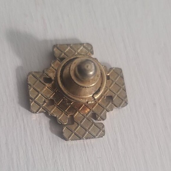 Jerusalem Crusader Kingdom Cross Vintage Lapel Pin Tie Tack Brooch - Israel Pin - Picture 3 of 4